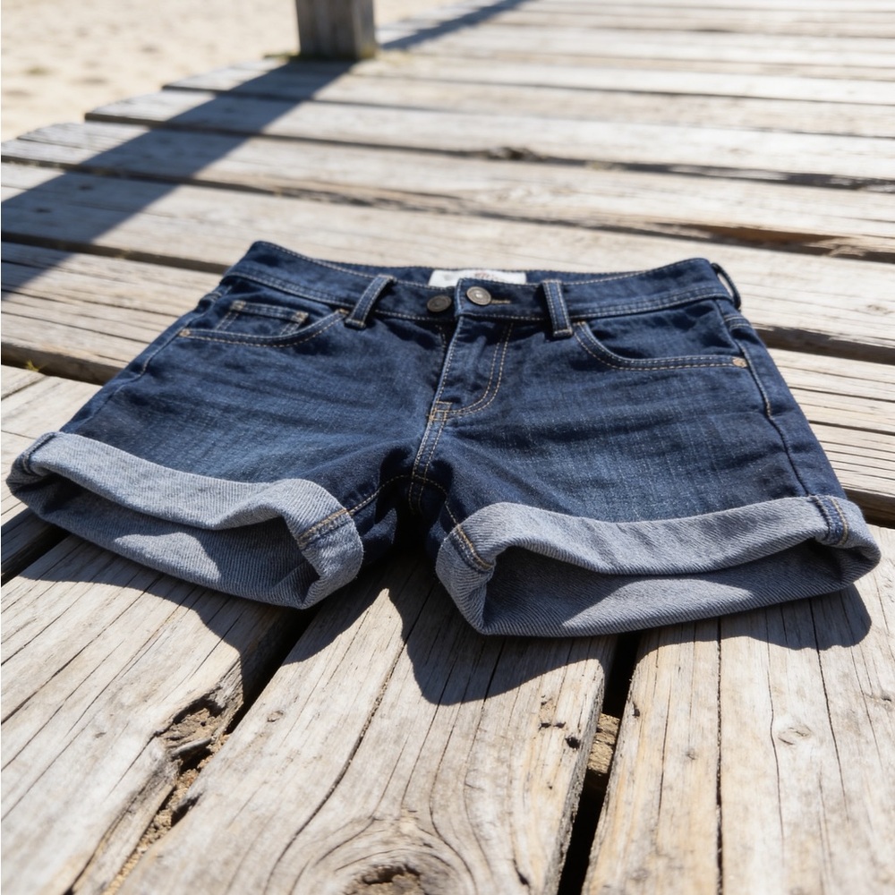 Hollister Dark Indigo Roll-Cuff Jean Shorts